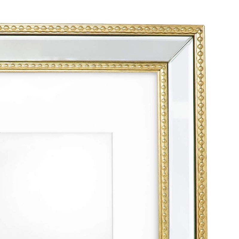 Isaac Jacobs 11x14 (Matted 8x10) Gold Mirror Bead Picture Frame - Classic Mirrored Frame with Dotted Border Made for Wall Display, Photo Gallery and Wall Art (11x14 (Matted 8x10), Gold) - Image 4